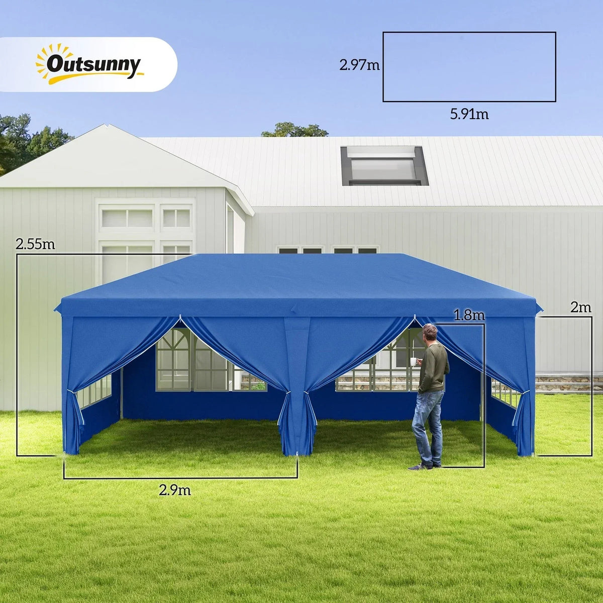 3x6m Garden Heavy Duty Pop Up Gazebo Marquee Party Tent Wedding Canopy New — alternate product view 4