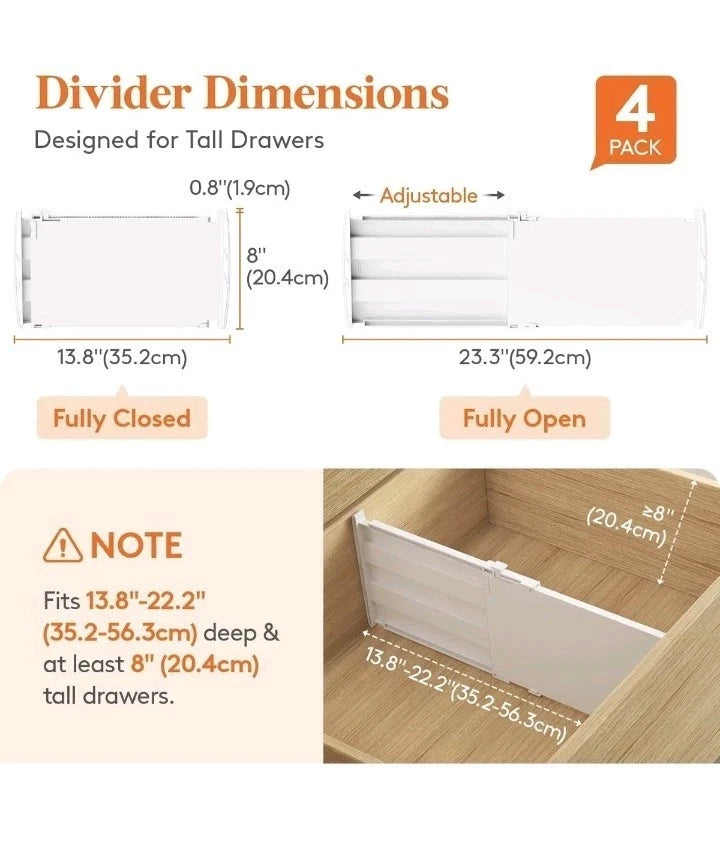 Adjustable Drawer Dividers — 4 Pack — alternate product view 2