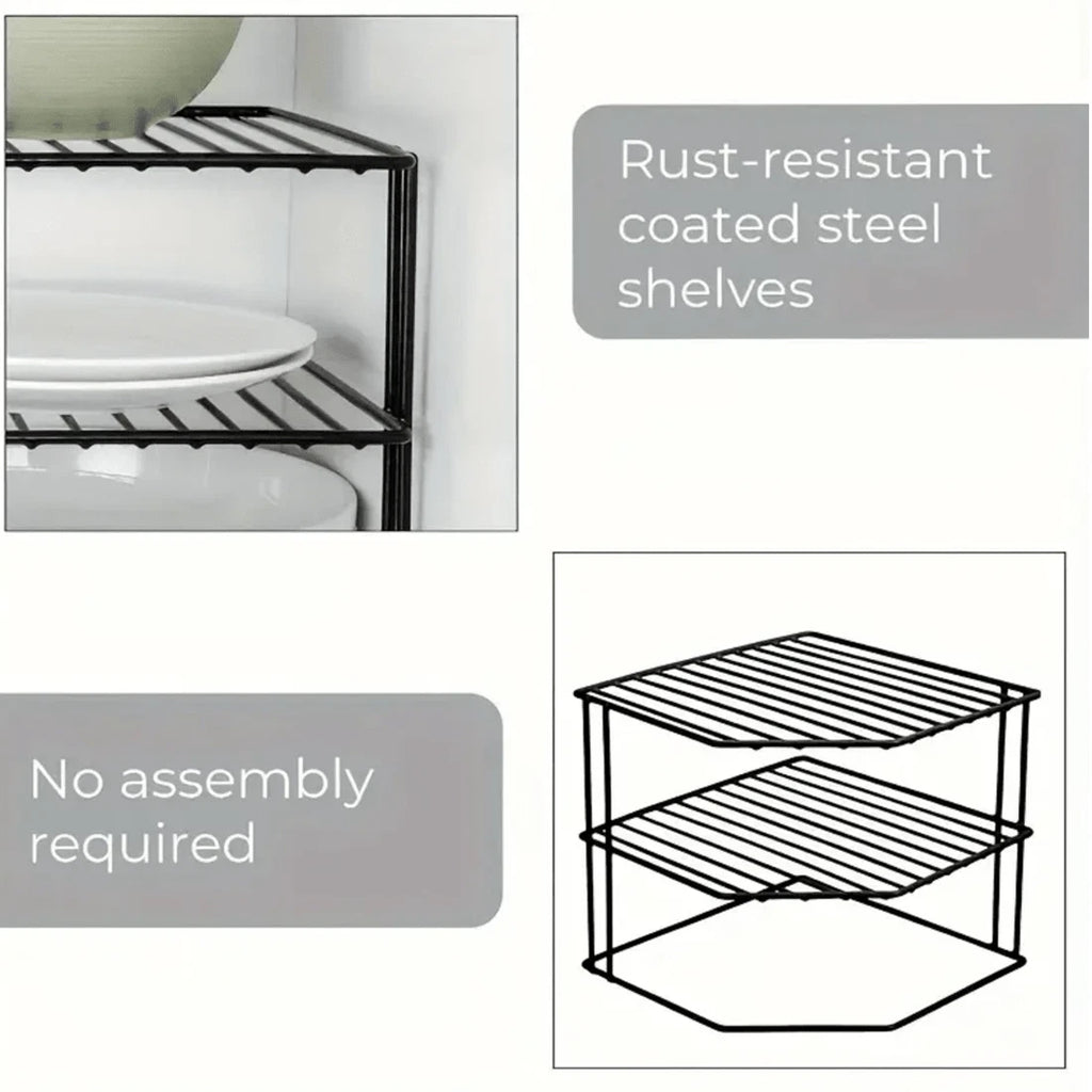 Three-Tier Corner Cupboard Plate Rack — alternate product view 12