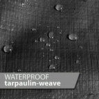 Tarpaulin Extra Heavy Duty Waterproof Cover Tarp 235GSM Ground Sheet Black — alternate product view 4