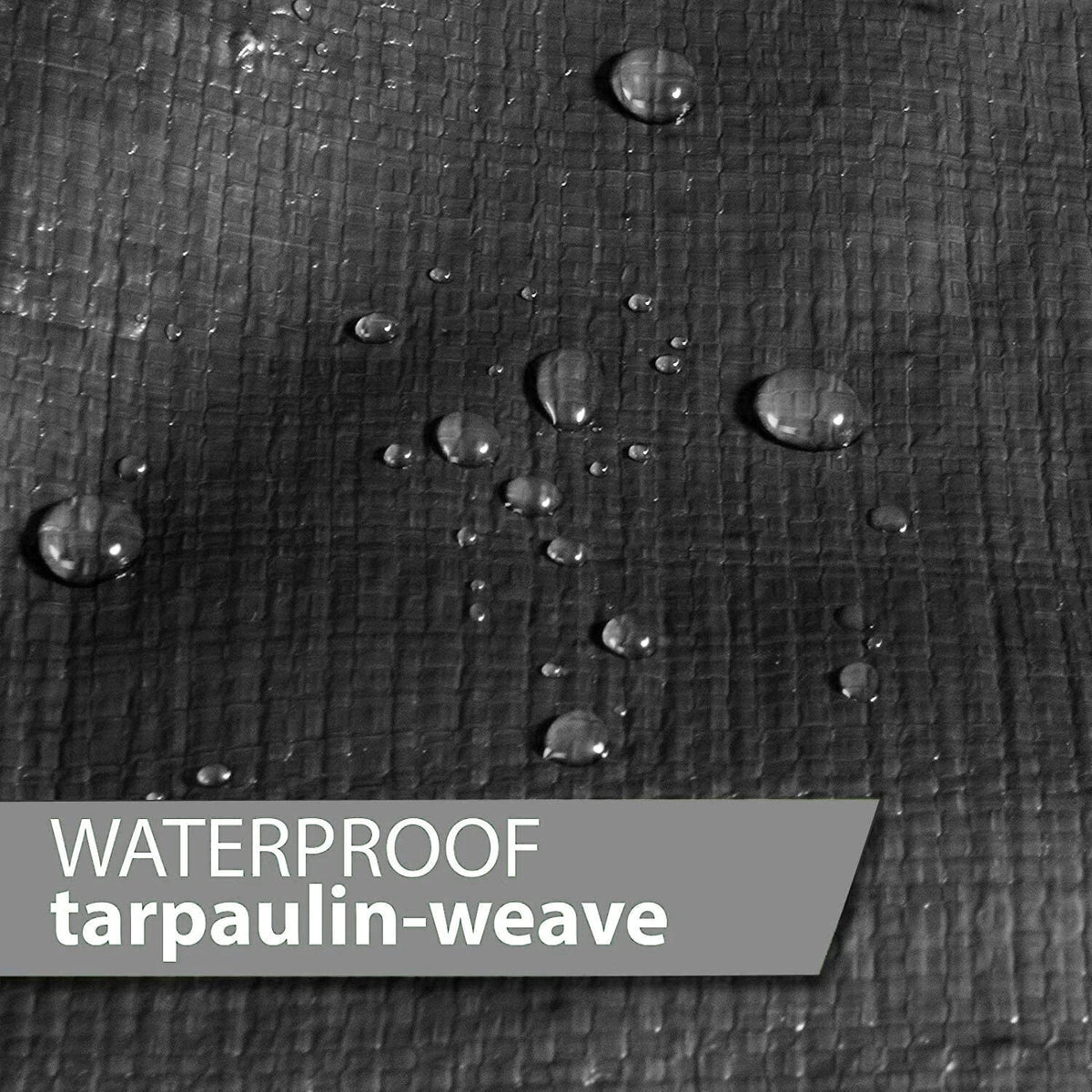 Tarpaulin Extra Heavy Duty Waterproof Cover Tarp 235GSM Ground Sheet Black — alternate product view 4