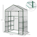 Walk In Greenhouse Grow House Plants Protector Reinforced PVC Cover 4 Shelves — on a clean white background