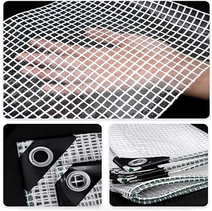 Heavy-Duty Waterproof Mesh Reinforced Transparent Polyethylene Sheeting Clear Tarpaulin — alternate product view 2
