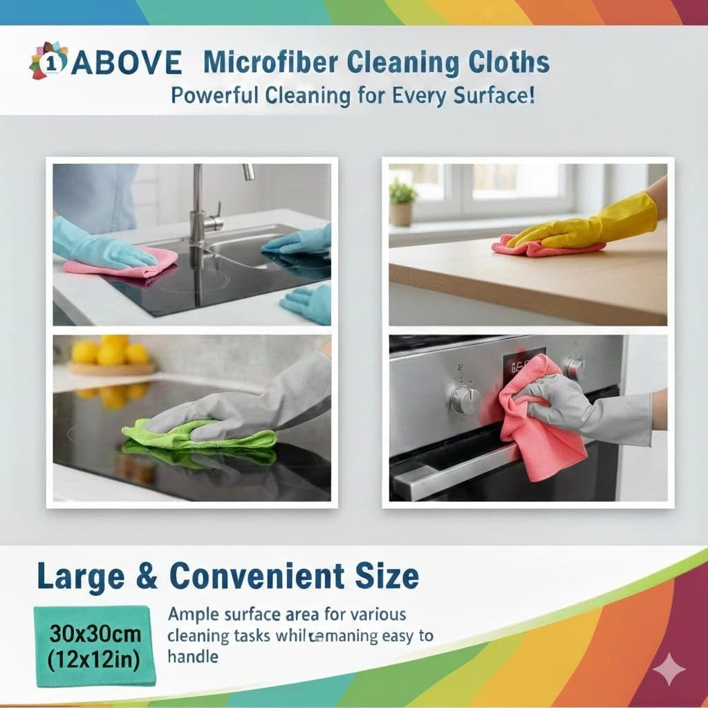 Reusable Microfibre Cleaning Cloths — 20 Pack, 30 × 30 cm — alternate product view 10