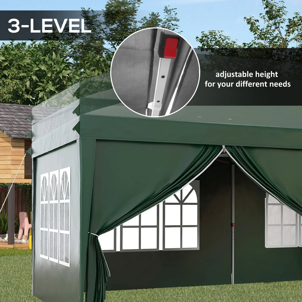 3x6m Pop Up Gazebo Party Tent Canopy Marquee with Storage Bag Green — alternate product view 6