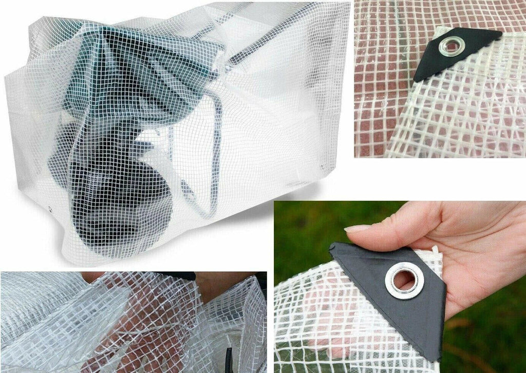 Heavy-Duty Waterproof Mesh Reinforced Transparent Polyethylene Sheeting Clear Tarpaulin — alternate product view 5