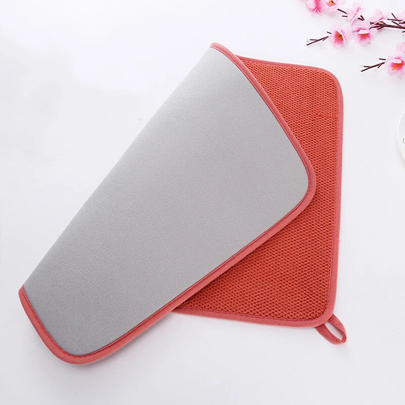Large Microfibre Dish Drying Mat — 50 × 38 cm — Red — product view