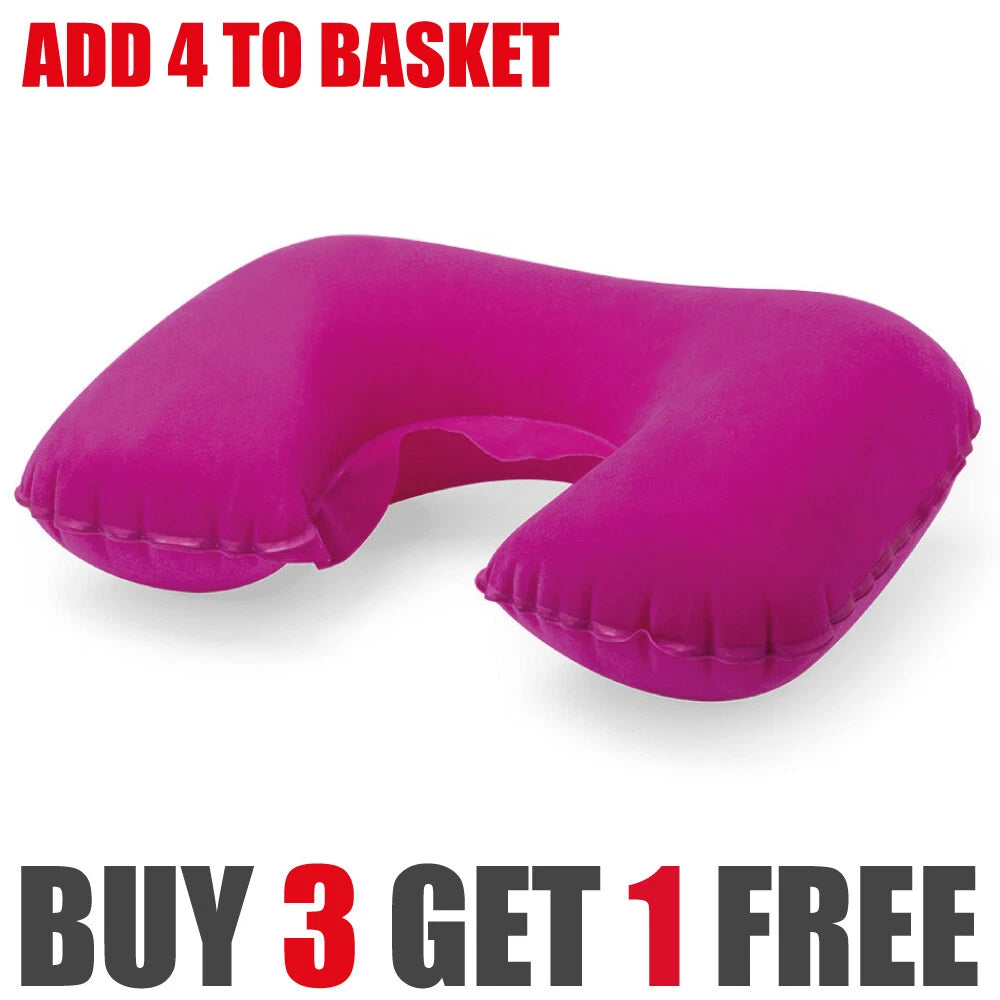 Inflatable Travel Neck Pillow with Soft Cover — alternate product view 2