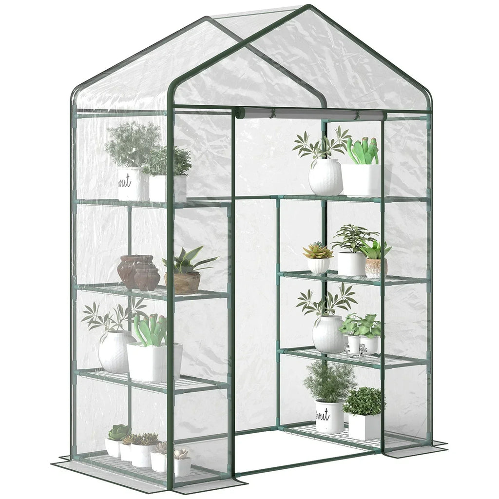 Walk In Greenhouse Grow House Plants Protector Reinforced PVC Cover 4 Shelves — alternate product view 3