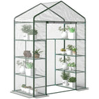 Walk In Greenhouse Grow House Plants Protector Reinforced PVC Cover 4 Shelves — alternate product view 3
