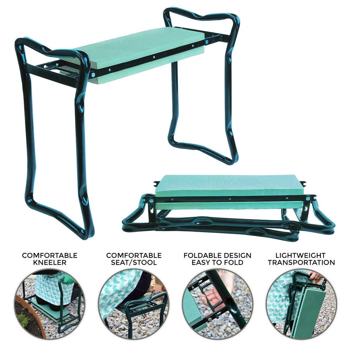 Folding Garden Kneeler & Seat with Tool Pouch — alternate product view 2