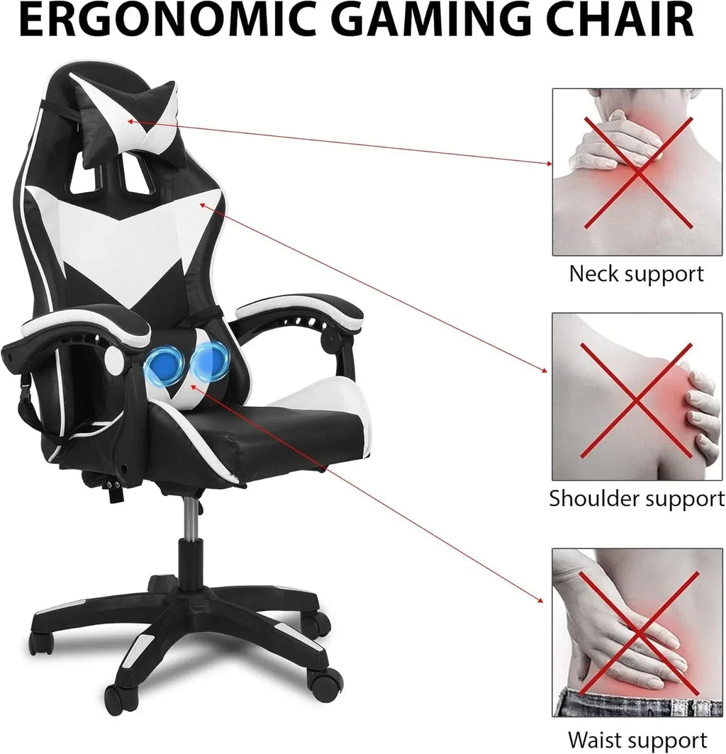 Ergonomic Gaming Chair Executive Office Computer Recliner Swivel Massage Chair — alternate product view 6