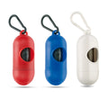 Pet Waste Bag Dispenser with Lead Clip — on a clean white background
