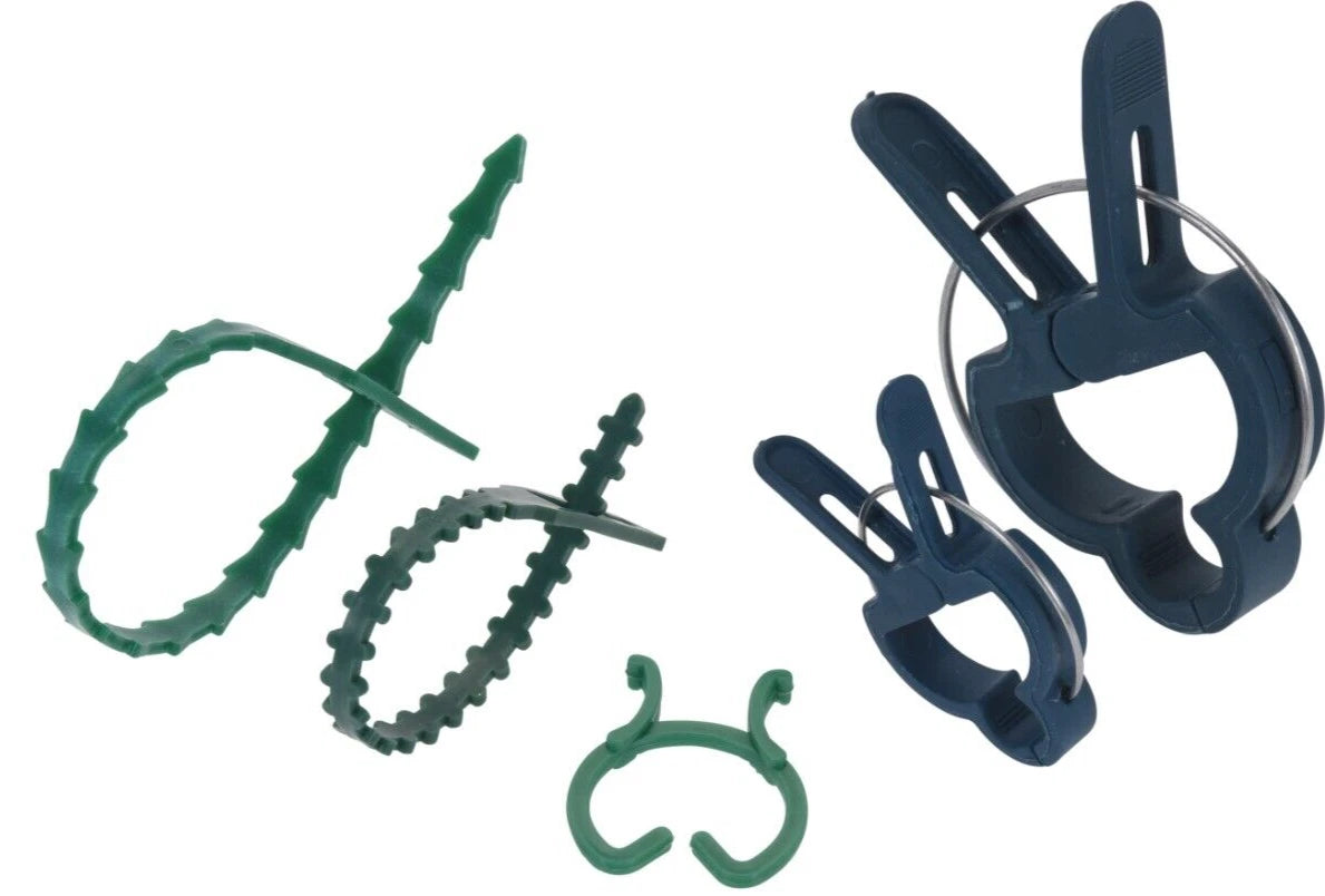 Plant Support Clips & Flexible Ties — 135-Piece Set — on a clean white background