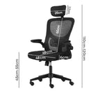 Mesh Office Chair with Adjustable Headrest, Ergonomic Swivel Computer Chair — on a clean white background