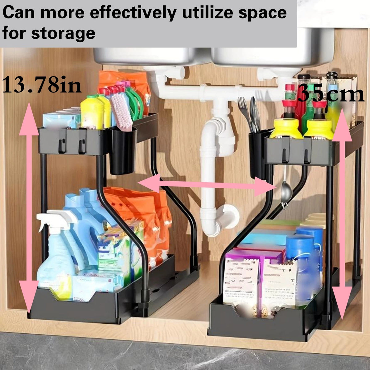 Adjustable Under-Sink Organiser — 2 Tier — alternate product view 3