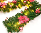 9FT Pre Lit Christmas Garland LED Lights Wreath Xmas Decorations Christmas Balls — alternate product view 8
