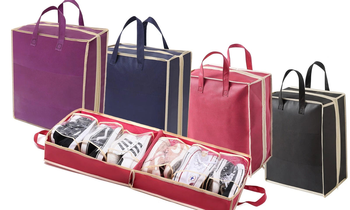 Foldable Travel Shoe Organiser Bag — on a clean white background