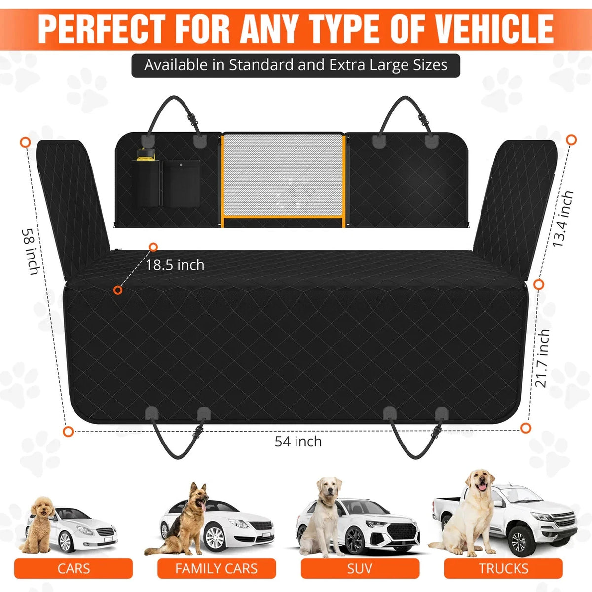 Dog Car Back-Seat Protective Hammock Cover — alternate product view 3