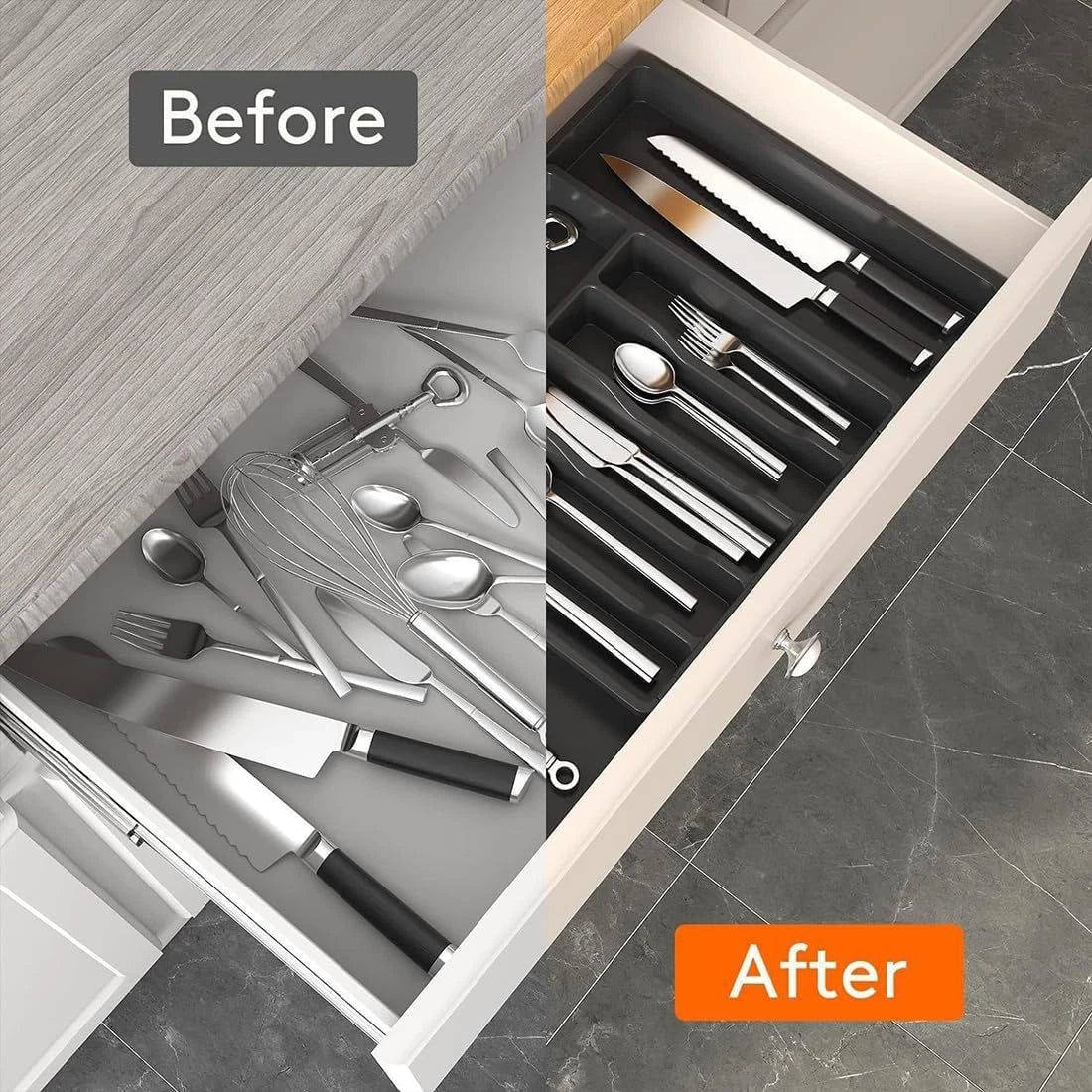 Expandable Cutlery Drawer Tray — 6 to 8 Sections — alternate product view 10