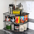 Three-Tier Corner Cupboard Plate Rack — Black — main product view