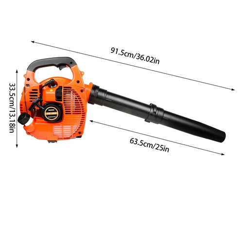 26cc Garden Yard Hand held Petrol Leaf Blower Powerful 2 Stroke Air Cooled Engine — on a clean white background