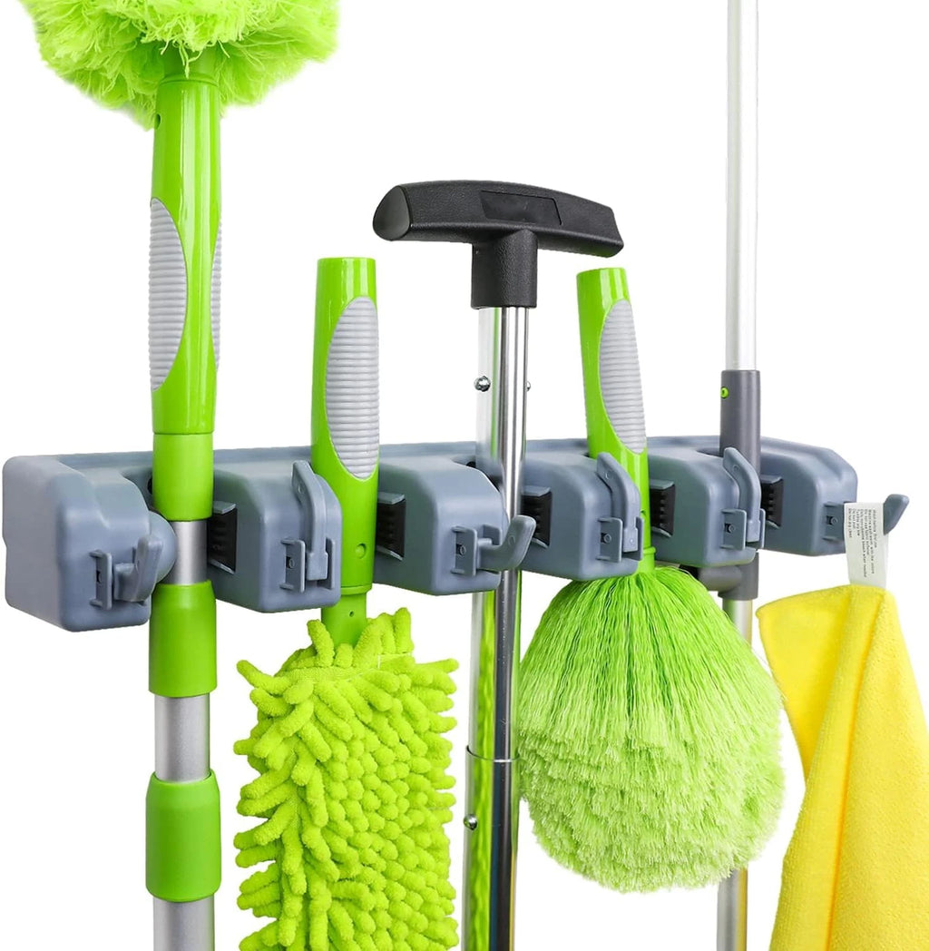 Duplicate Review — Wall-Mounted Mop & Broom Organiser — 5 Grips + 6 Hooks — alternate product view 2