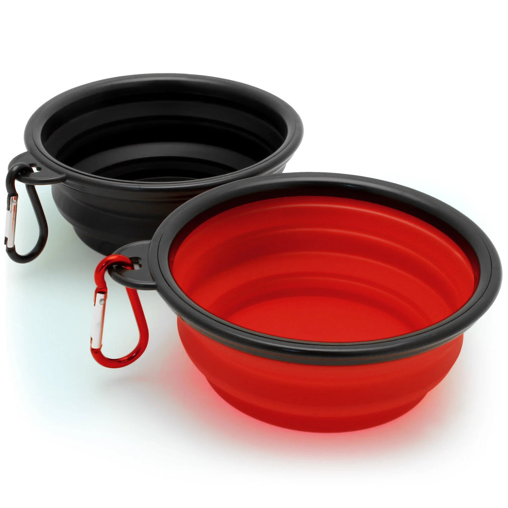 Collapsible Pet Travel Bowls — 2 Pack — on a clean white background