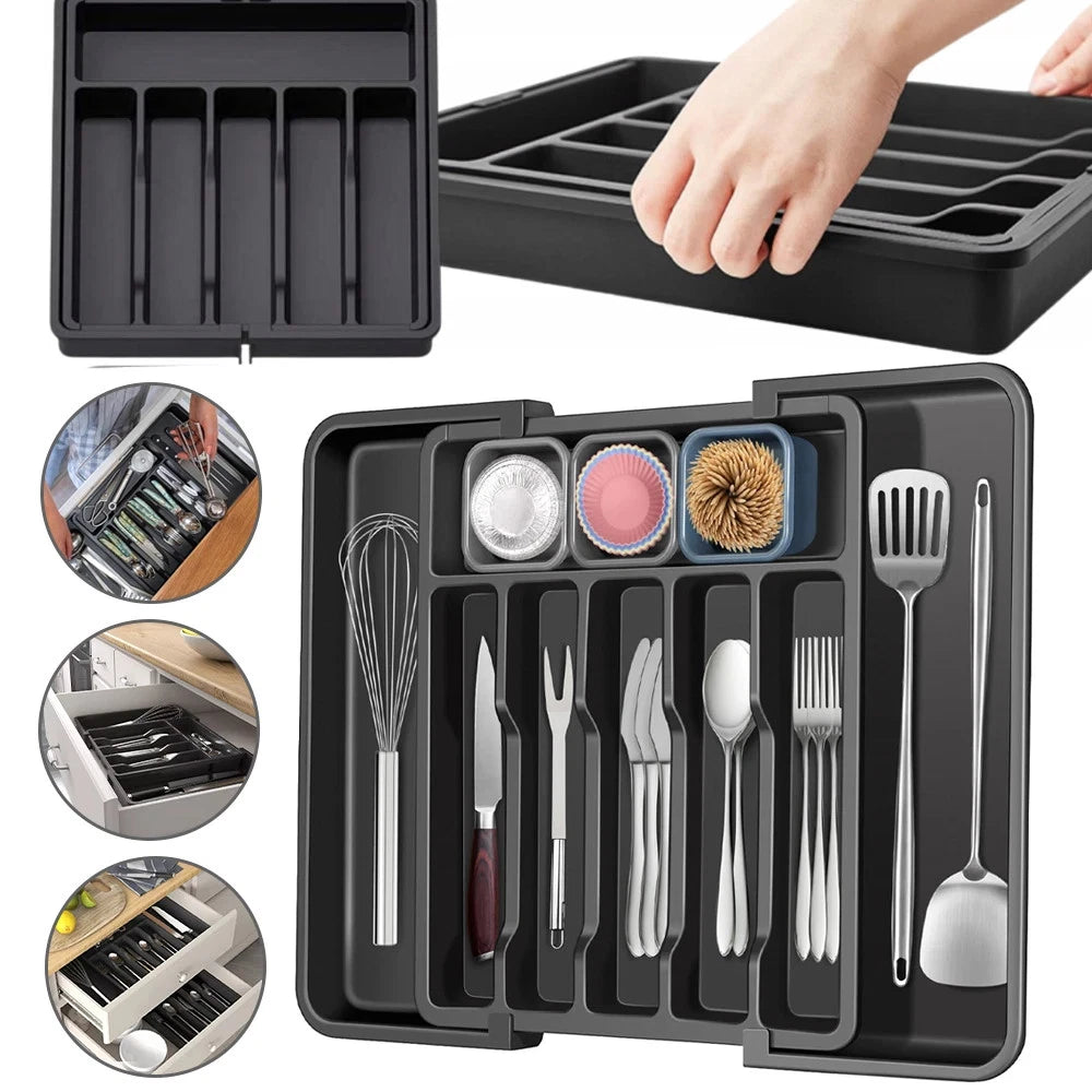 Expandable Cutlery Drawer Tray — 6 to 8 Sections — main product view