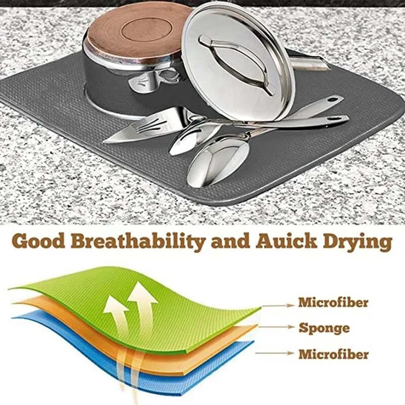 Large Microfibre Dish Drying Mat — 50 × 38 cm — alternate product view 9