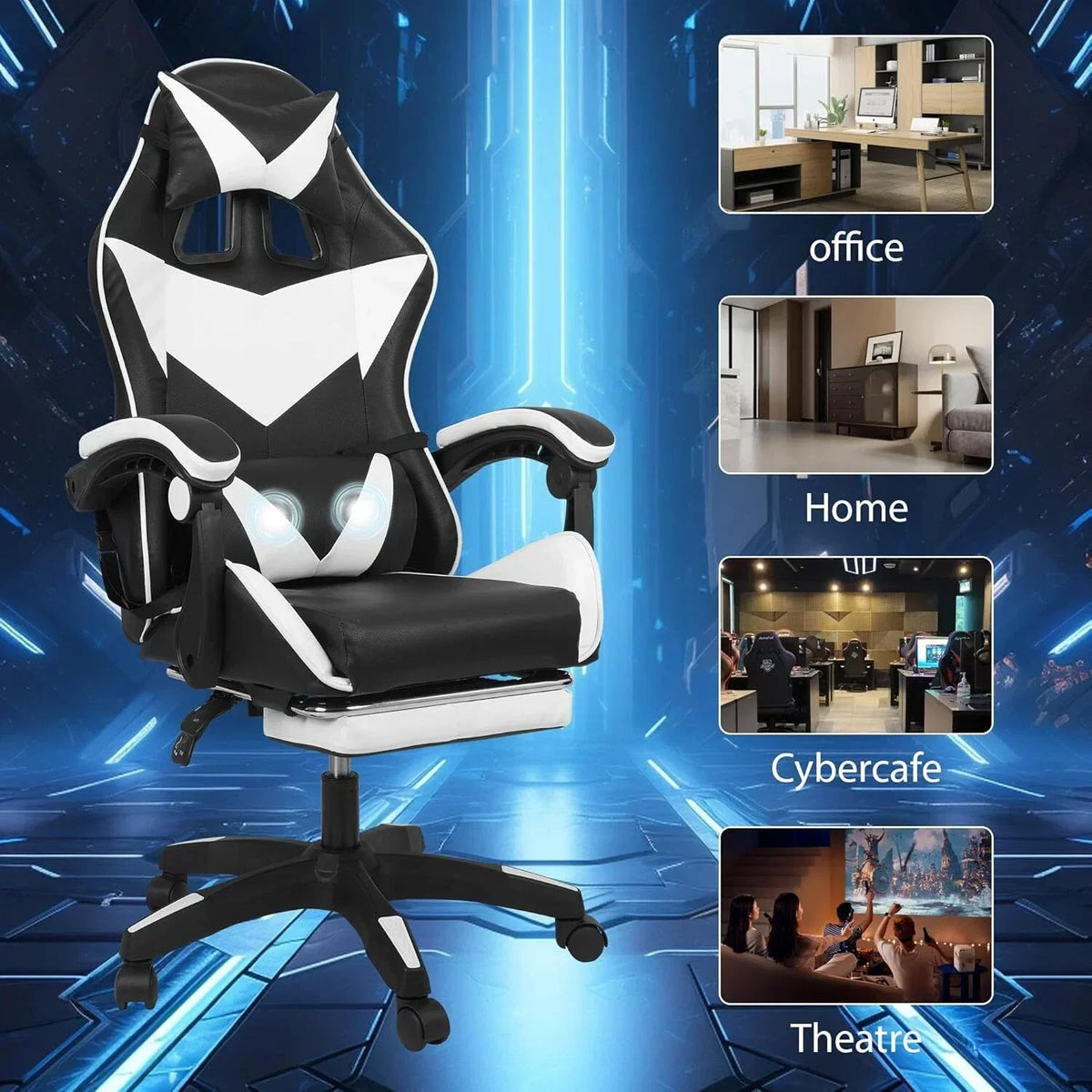 Ergonomic Gaming Chair Executive Office Computer Recliner Swivel Massage Chair — alternate product view 2