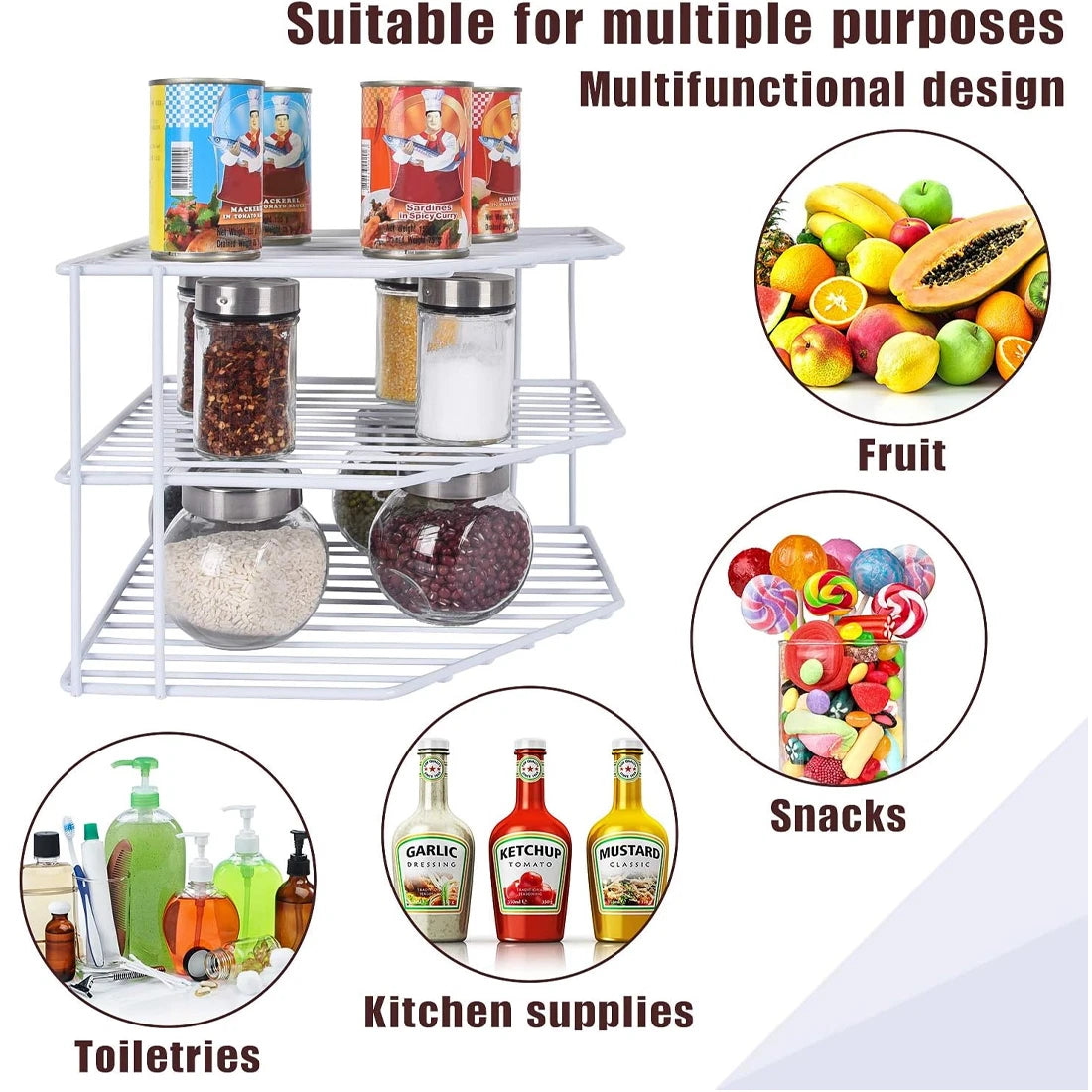 Three-Tier Corner Cupboard Plate Rack — alternate product view 7