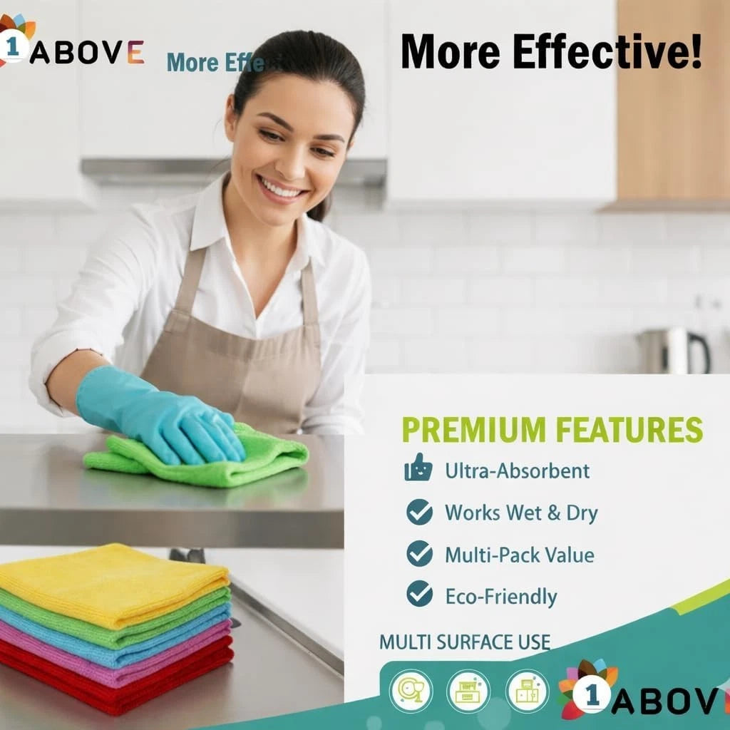 Reusable Microfibre Cleaning Cloths — 20 Pack, 30 × 30 cm — alternate product view 7