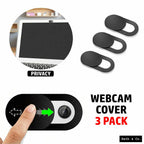 Ultra-Thin Sliding Webcam Covers — 3 Pack — on a clean white background
