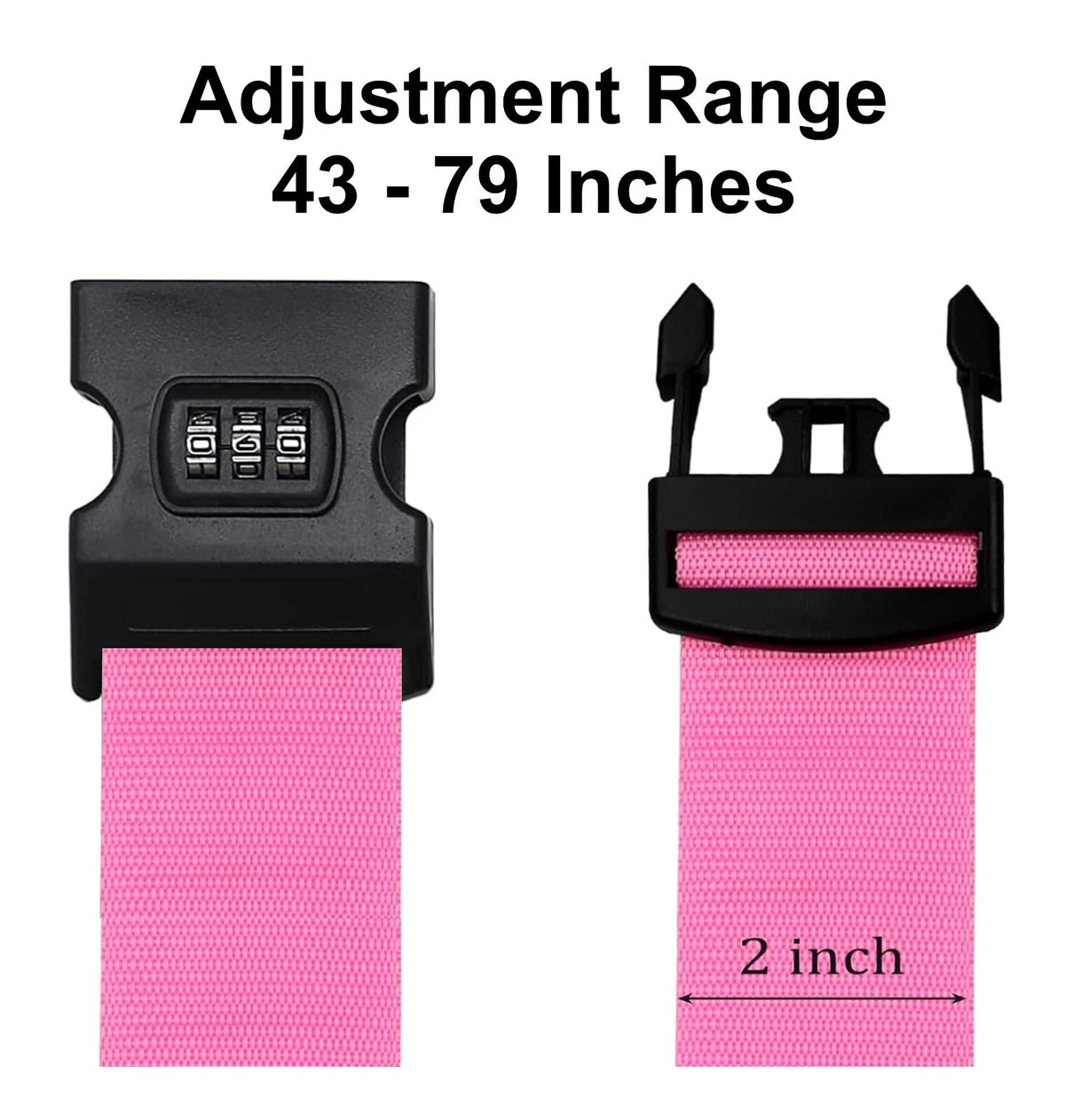 Adjustable Suitcase Luggage Straps — 2 Pack — alternate product view 3