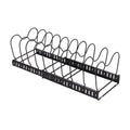 Duplicate Review — Expandable Pan & Lid Organiser Rack — 10 Dividers — on a clean white background