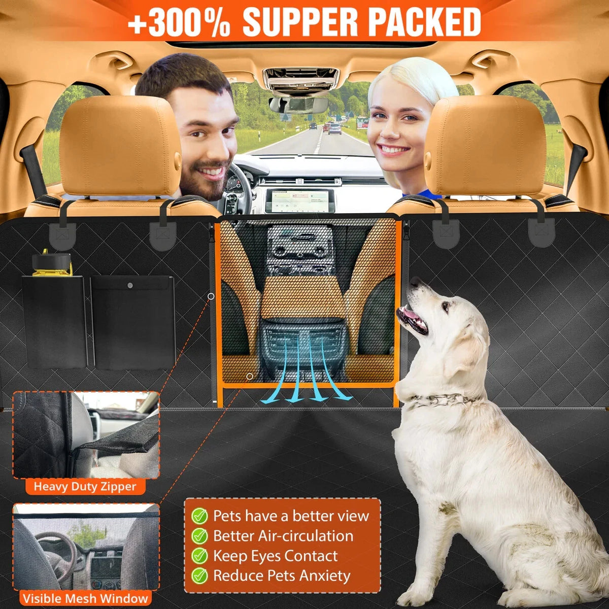 Dog Car Back-Seat Protective Hammock Cover — alternate product view 4