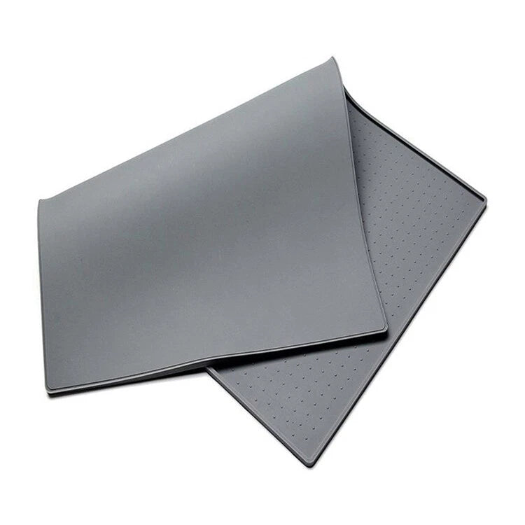 Large Raised-Edge Pet Feeding Mat for Food & Water Bowls — on a clean white background