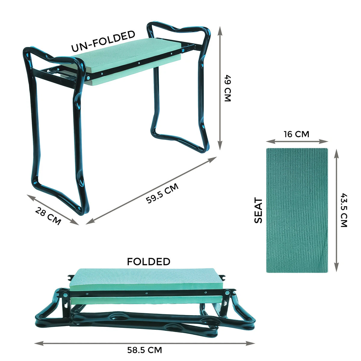 Folding Garden Kneeler & Seat with Tool Pouch — alternate product view 5