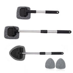 Extendable Windscreen Cleaning Tool with Washable Pads — on a clean white background