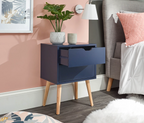 Nyborg Single 2 Drawer Bedside Cabinet Lamp Table Nightstand Blue — alternate product view 2