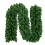 9FT Pre Lit Christmas Garland LED Lights Wreath Xmas Decorations Christmas Balls — Plain Green — product view