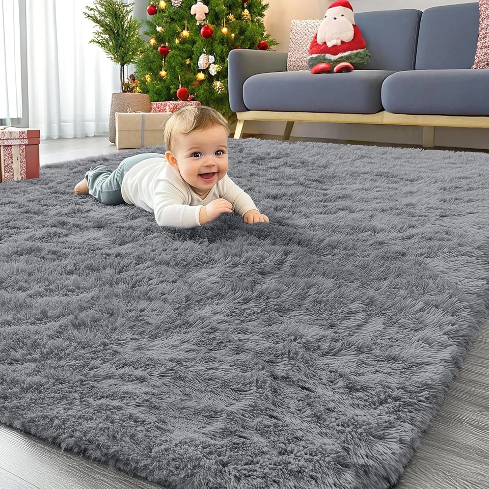 Fluffy Rugs Large Shaggy Rug Bedroom Living Room Anti Slip Soft Carpet — alternate product view 11