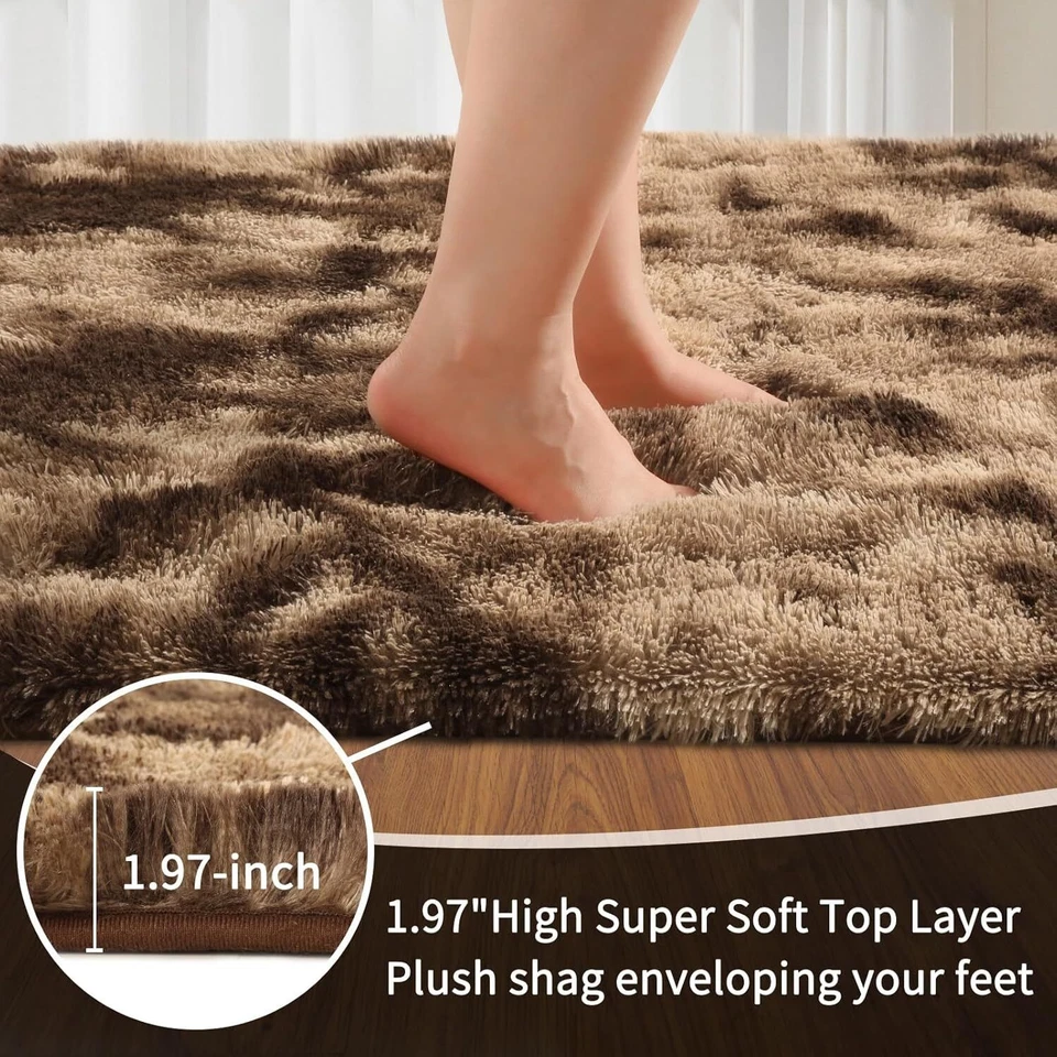 Fluffy Rugs Large Shaggy Rug Bedroom Living Room Anti Slip Soft Carpet — alternate product view 19