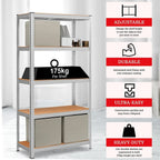 5 Tier Racking Shelf Heavy Duty Garage Shelving Storage Shelves Unit, 3 sizes — alternate product view 4