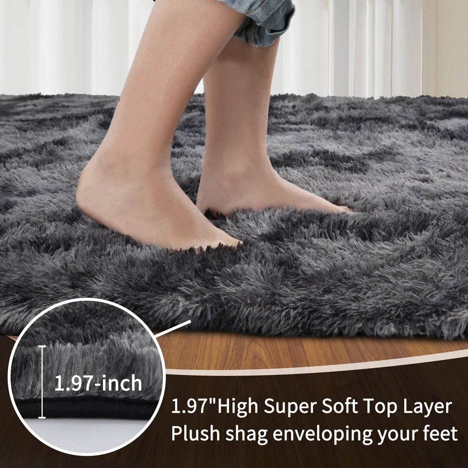 Fluffy Rugs Large Shaggy Rug Bedroom Living Room Anti Slip Soft Carpet — alternate product view 6